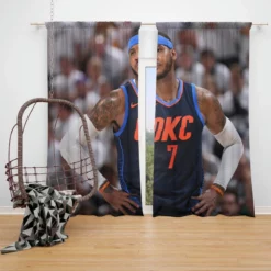 Carmelo Anthony American Professional Basketball Player Window Curtain