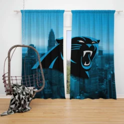 Carolina Panthers professional American Football Team Window Curtain