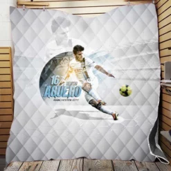 Celebrated Football Player Sergio Aguero Quilt Blanket