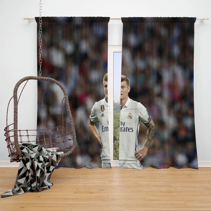 Celebrated Madrid Football Player Toni Kroos Window Curtain