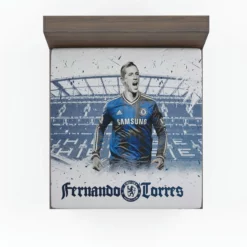 Chelsea Soccer Player Fernando Torres Fitted Sheet