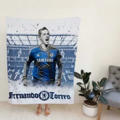 Chelsea Soccer Player Fernando Torres Fleece Blanket