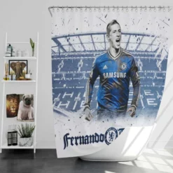 Chelsea Soccer Player Fernando Torres Shower Curtain