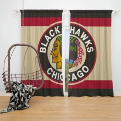 Chicago Blackhawks Professional Ice Hockey Team Window Curtain