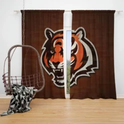 Cincinnati Bengals Professional American Football Team Window Curtain