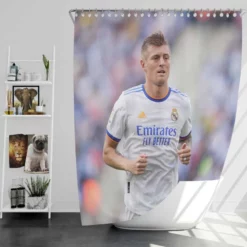 Confident Soccer Player Toni Kroos Shower Curtain