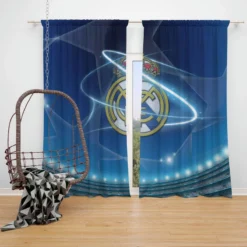 Copa De La Liga Soccer Club Real Madrid Window Curtain