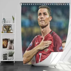 Cristiano Ronaldo 2022 World Cup Soccer Player Shower Curtain