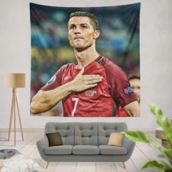 Cristiano Ronaldo 2022 World Cup Soccer Player Tapestry
