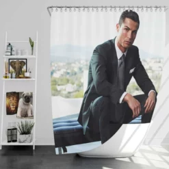 Cristiano Ronaldo Capable Soccer Player Shower Curtain