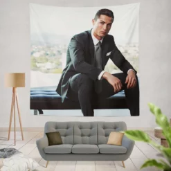 Cristiano Ronaldo Capable Soccer Player Tapestry