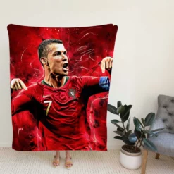 Cristiano Ronaldo Football Player in Red Fleece Blanket
