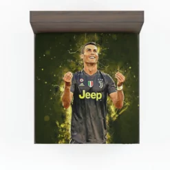 Cristiano Ronaldo Graceful Juve Football Player Fitted Sheet