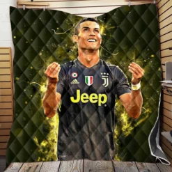 Cristiano Ronaldo Graceful Juve Football Player Quilt Blanket