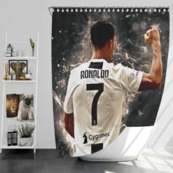 Cristiano Ronaldo Gracious CR7 Footballer Player Shower Curtain