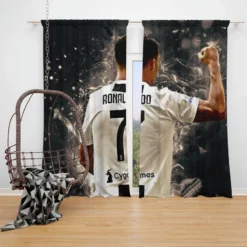 Cristiano Ronaldo Gracious CR7 Footballer Player Window Curtain