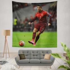 Cristiano Ronaldo Portugal Footballer Tapestry