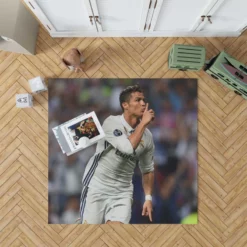 Cristiano Ronaldo Rapid Football Player Rug