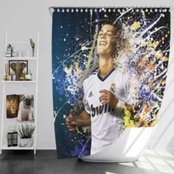 Cristiano Ronaldo Real Madrid La Liga Star Player Shower Curtain