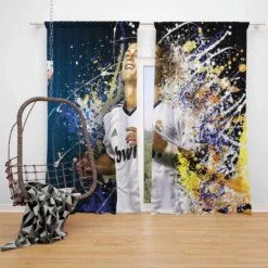 Cristiano Ronaldo Real Madrid La Liga Star Player Window Curtain