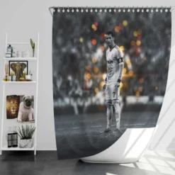 Cristiano Ronaldo Records for most Appearances Goals Shower Curtain