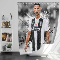Cristiano Ronaldo dos Santos Aveiro Footballer Player Shower Curtain