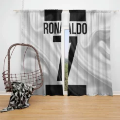 Cristiano Ronaldo dos Santos Aveiro Player Window Curtain