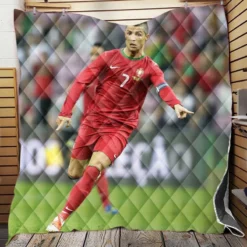 Cristiano Ronaldo energetic Football Player Quilt Blanket