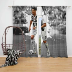 Cristiano Ronaldo gifted Juve Football Player Window Curtain