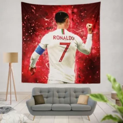 Cristiano Ronaldo lean Soccer Player Tapestry