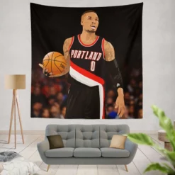 Damian Lillard Top Ranked NBA Basketball Player Tapestry