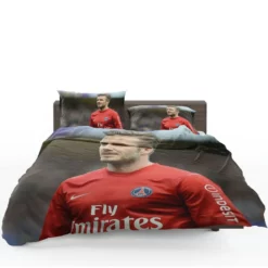 David Beckham Active Player in Red Jersey Bedding Set