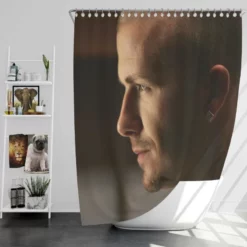 David Beckham Energetic Football Player Shower Curtain