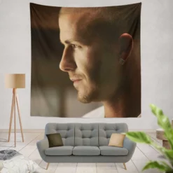 David Beckham Energetic Football Player Tapestry