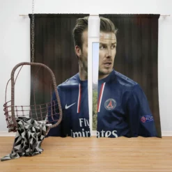 David Beckham Sensational PSG Football Player Window Curtain