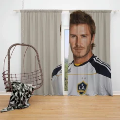 David Beckham Strong Galaxy Player Window Curtain