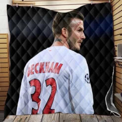 David Beckham in White Jersey Quilt Blanket