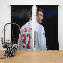 David Beckham in White Jersey Window Curtain