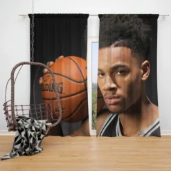 Dejounte Murray Popular NBA Basketball Player Window Curtain