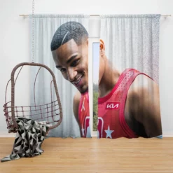 Dejounte Murray Professional NBA Basketball Player Window Curtain