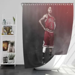 Derrick Rose Chicago Bulls NBA Basketball Player Shower Curtain