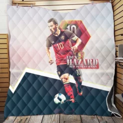 Eden Hazard  Belgium Star Player Quilt Blanket