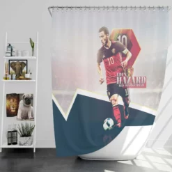 Eden Hazard  Belgium Star Player Shower Curtain