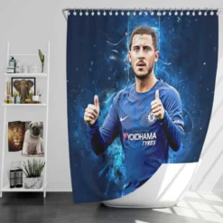 Eden Hazard Chelsea Midfield Football Player Shower Curtain