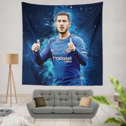 Eden Hazard Chelsea Midfield Football Player Tapestry