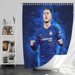 Eden Hazard Popular Chelsea Football Player Shower Curtain