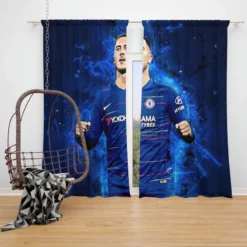 Eden Hazard Popular Chelsea Football Player Window Curtain