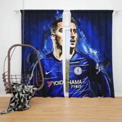 Eden Hazard Sensational Football Window Curtain