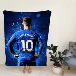 Eden Hazard in Number Ten jersey Fleece Blanket