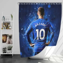Eden Hazard in Number Ten jersey Shower Curtain